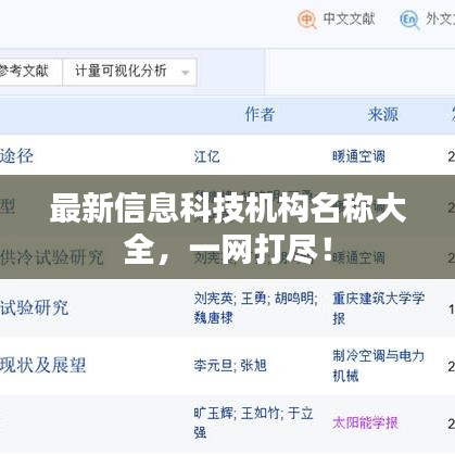 最新信息科技機(jī)構(gòu)名稱大全，一網(wǎng)打盡！