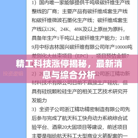 精工科技漲停揭秘，最新消息與綜合分析