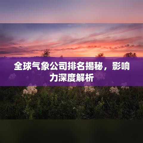 全球氣象公司排名揭秘，影響力深度解析